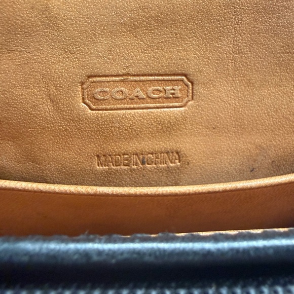 Coach Signature Canvas Flap Wallet Wristlet Key Ring Brown Black - Picture 6 of 11